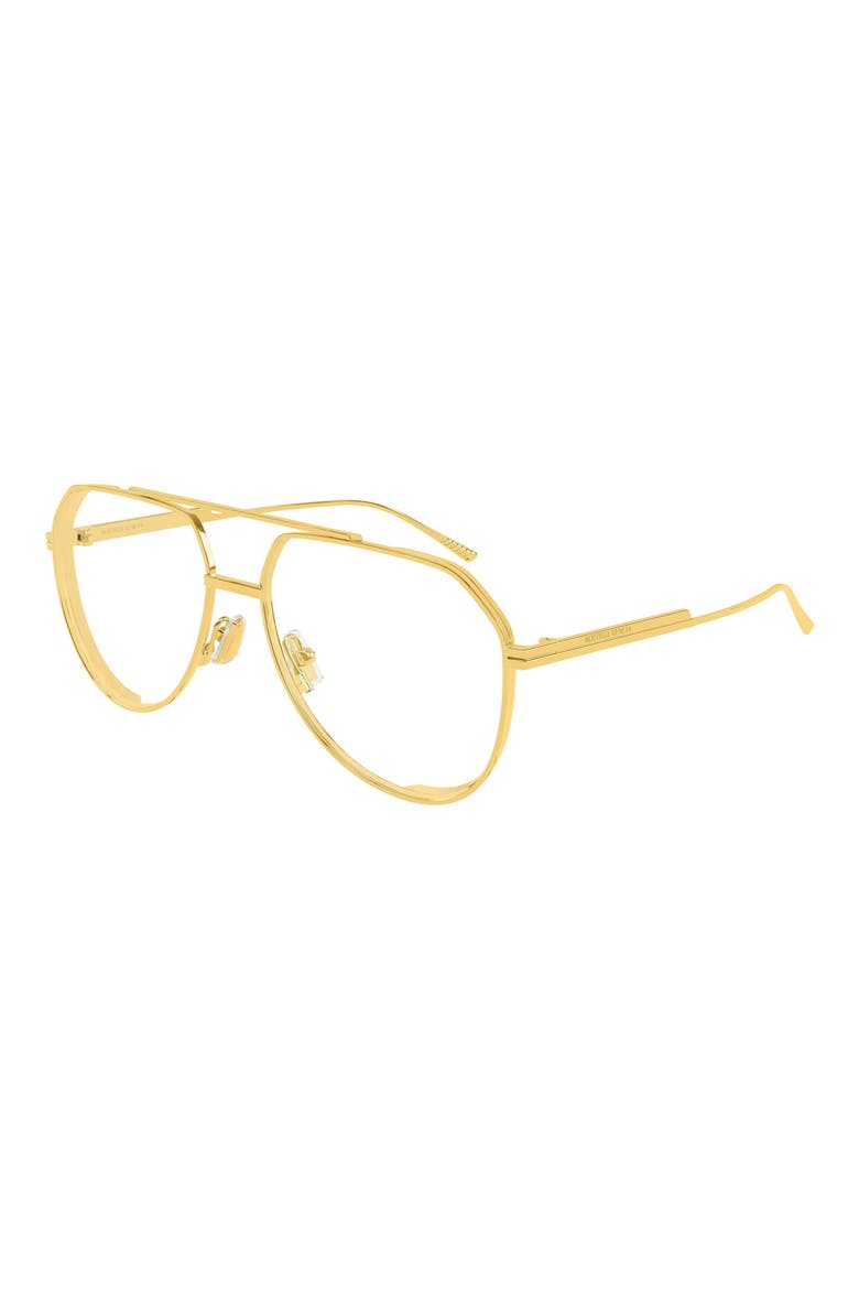 60mm Pilot Sunglasses, Alternate, color, GOLD/ TRANSPARENT LENS
