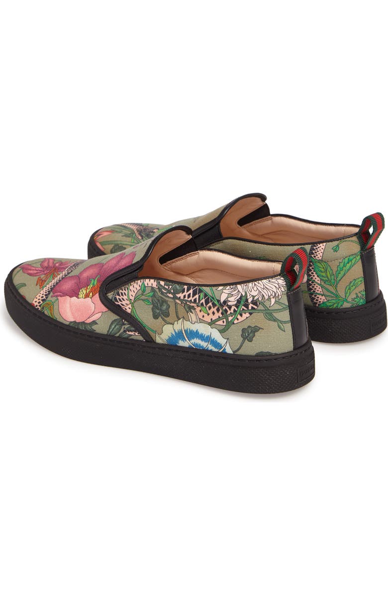 Gucci Flora Snake Slip-On Sneaker, Alternate, color,
