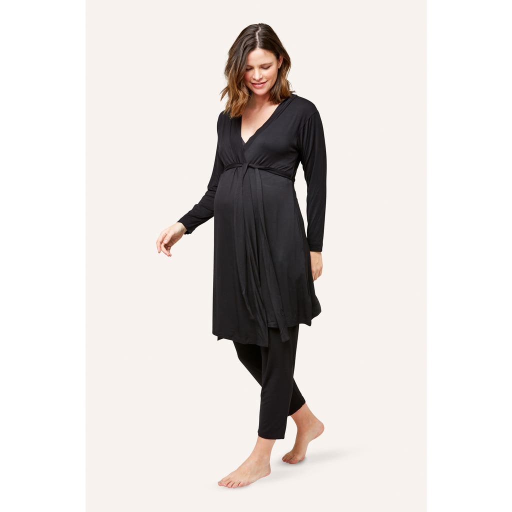 Nom Maternity Second Skin Robe In Black