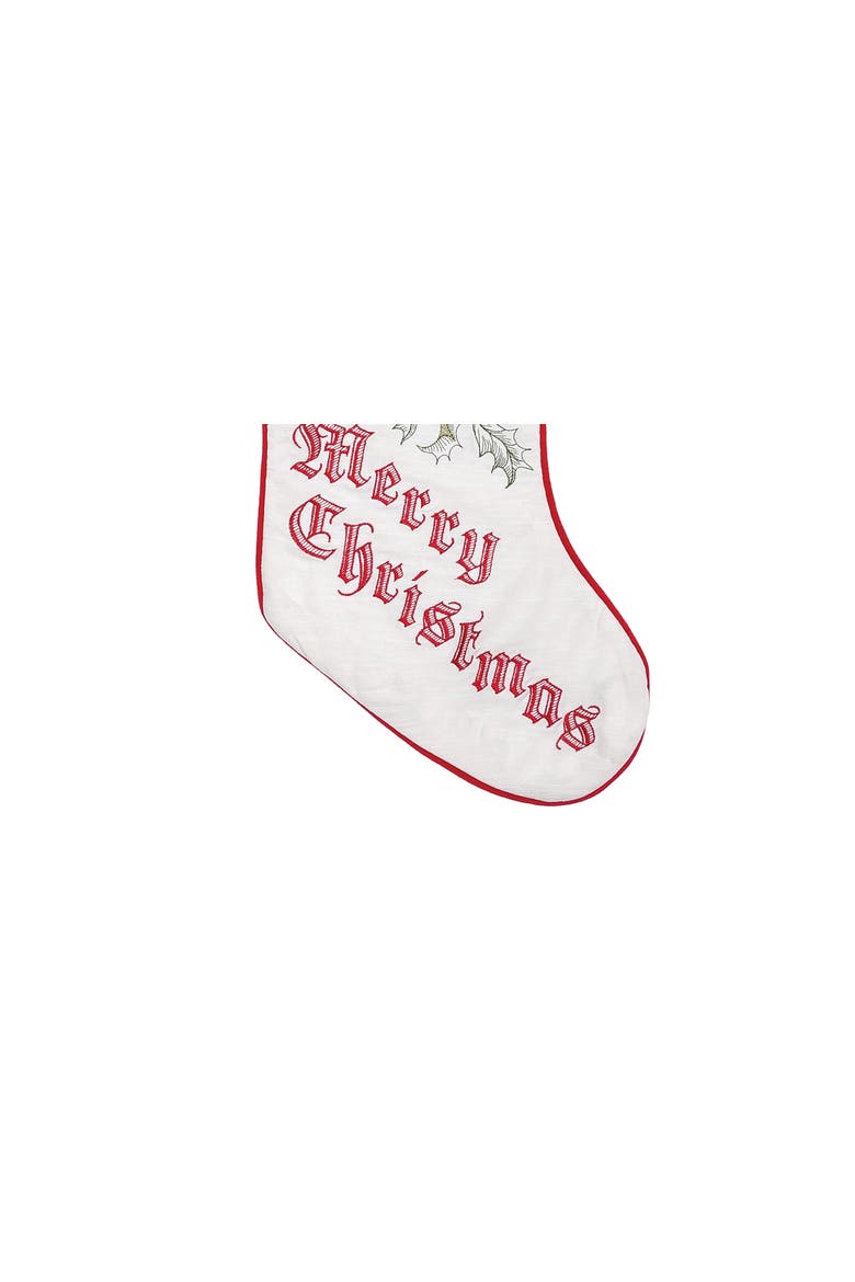 20" Wenham Holly "Merry Christmas" Script Embroidered Hanging Large XMAS Stocking, Alternate, color, Red