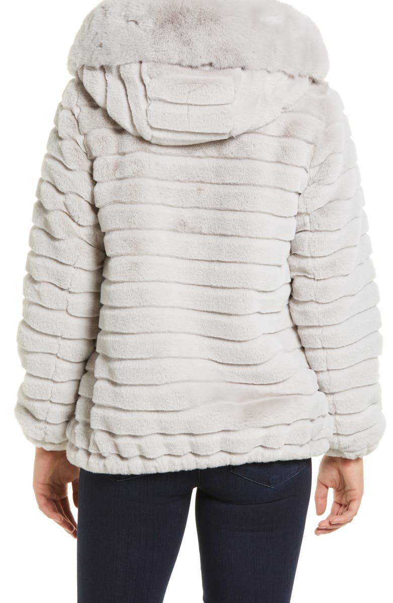 Gallery Hooded Faux Fur Jacket, Alternate, color, Grey