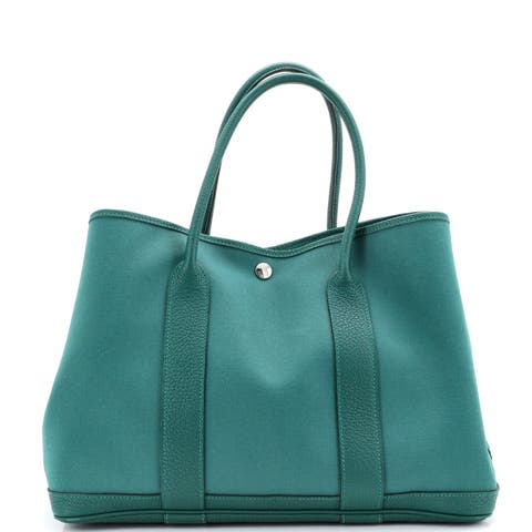 Garden Party Tote Toile and Leather 36