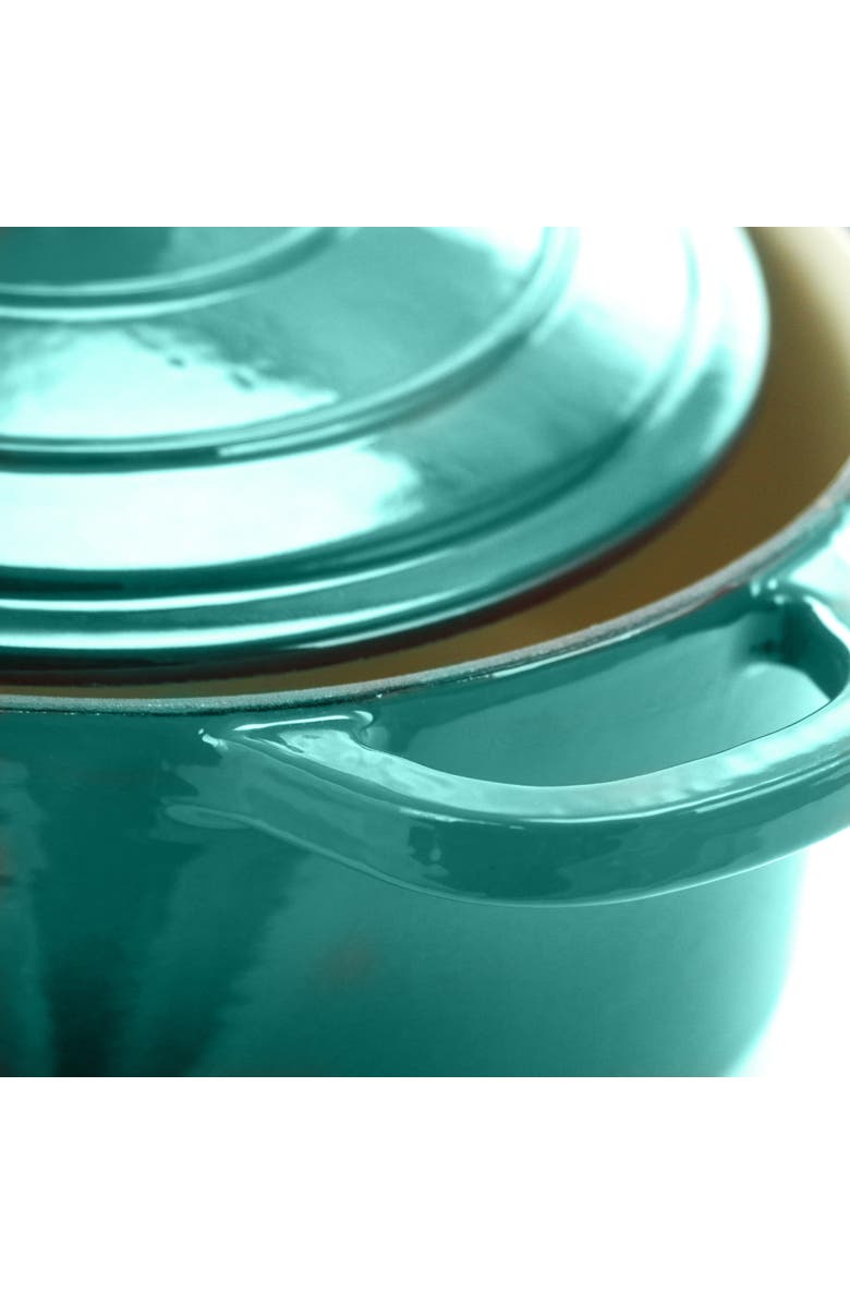 Crock-pot 3 Quart Enameled Cast Iron Casserole with Lid, Alternate, color, Blue