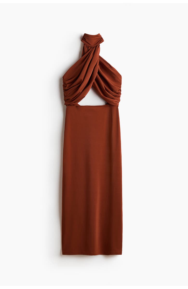 H&M Twist-detail Cut-out Dress, Main, color, Burnt Orange