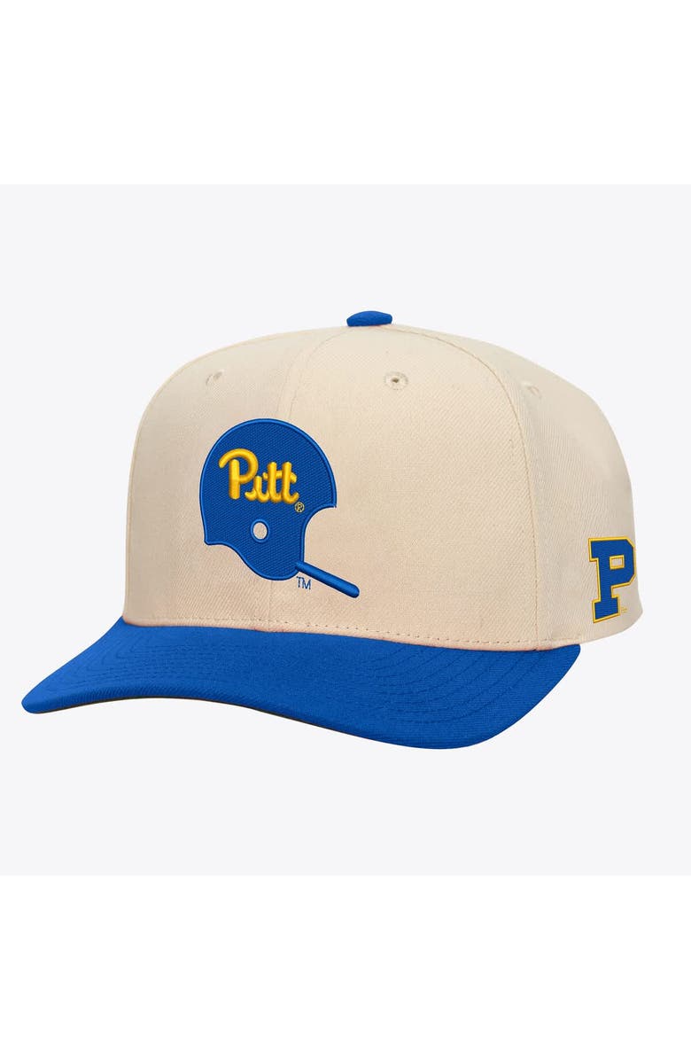Mitchell & Ness Men's Mitchell & Ness Cream/Royal Pitt Panthers Two-Tone Pro Crown Adjustable Hat, Main, color, Cream