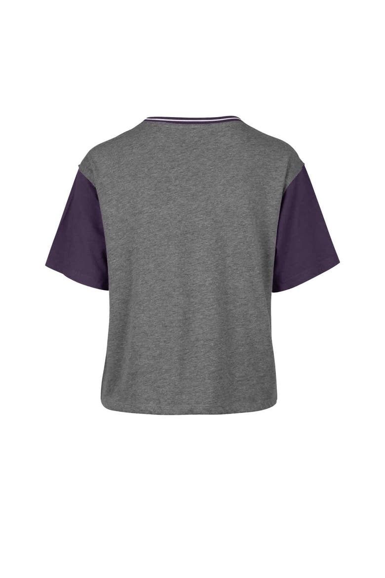 Women's '47  Gray Los Angeles Lakers Rise Clubhouse Ziggy Color Block T-Shirt, Alternate, color, Gray