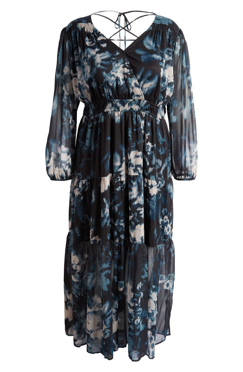 Chelsea28 Tiered Long Sleeve Chiffon Dress, Alternate, color, 