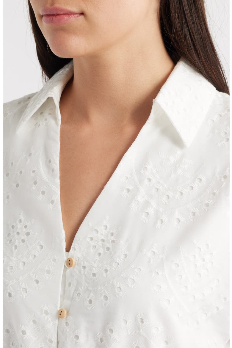 Eyelet Maxi Shirtdress, Alternate, color, WHITE