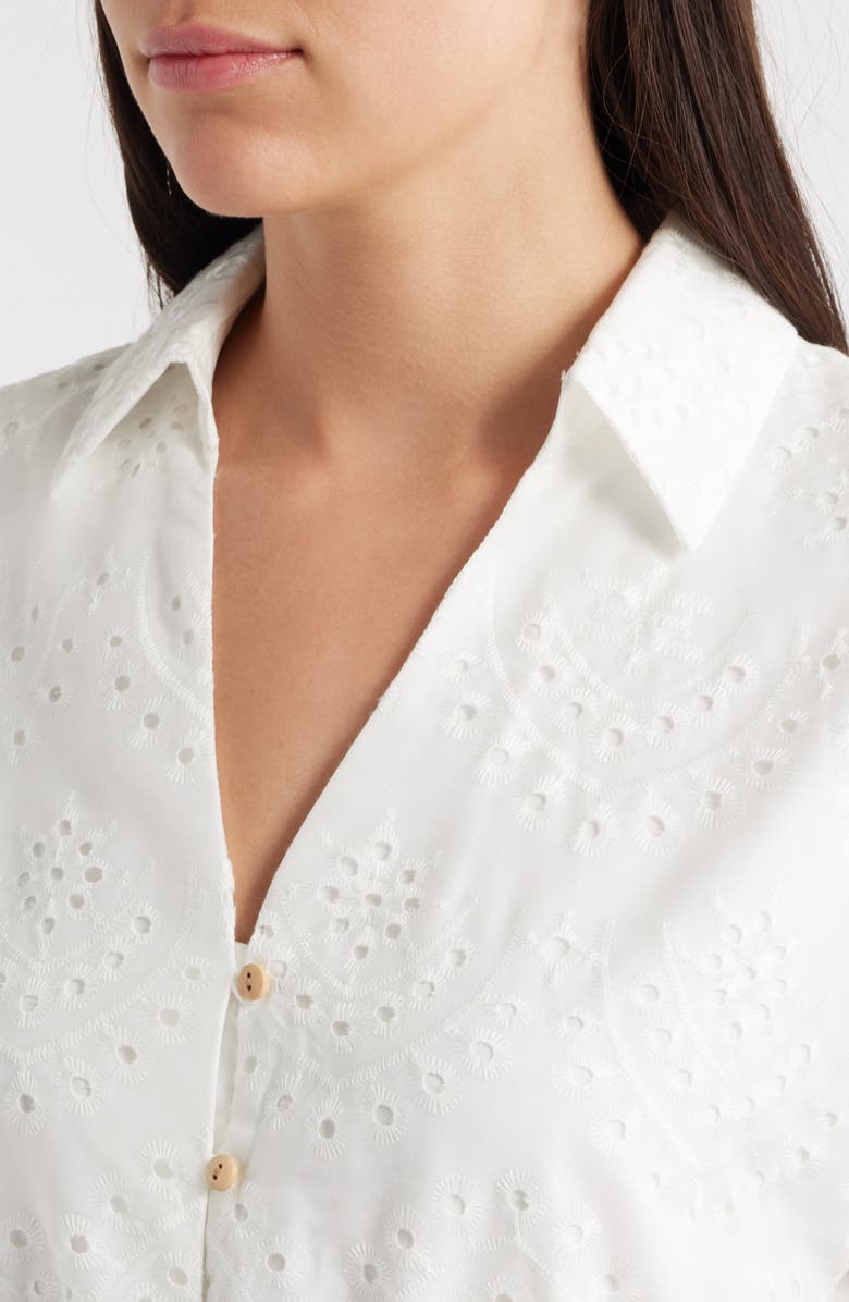 Sam Edelman Eyelet Maxi Shirtdress, Alternate, color, White