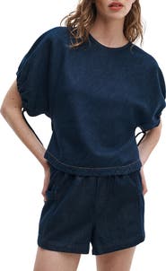 rag & bone Laura Tie Cuff Denim Shirt