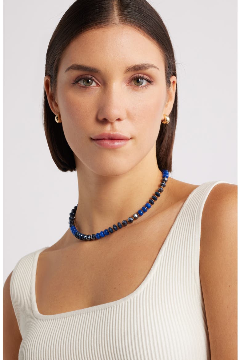 Color Pop Beaded Necklace, Alternate, color, BLUE MULTI- GOLD
