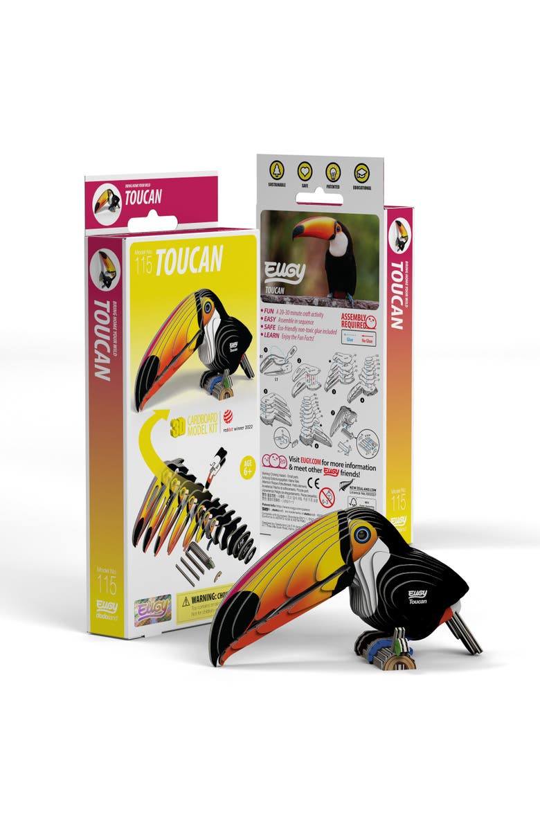 Eugy Puzzles Toucan 3D Puzzle, Main, color, NO COLOR