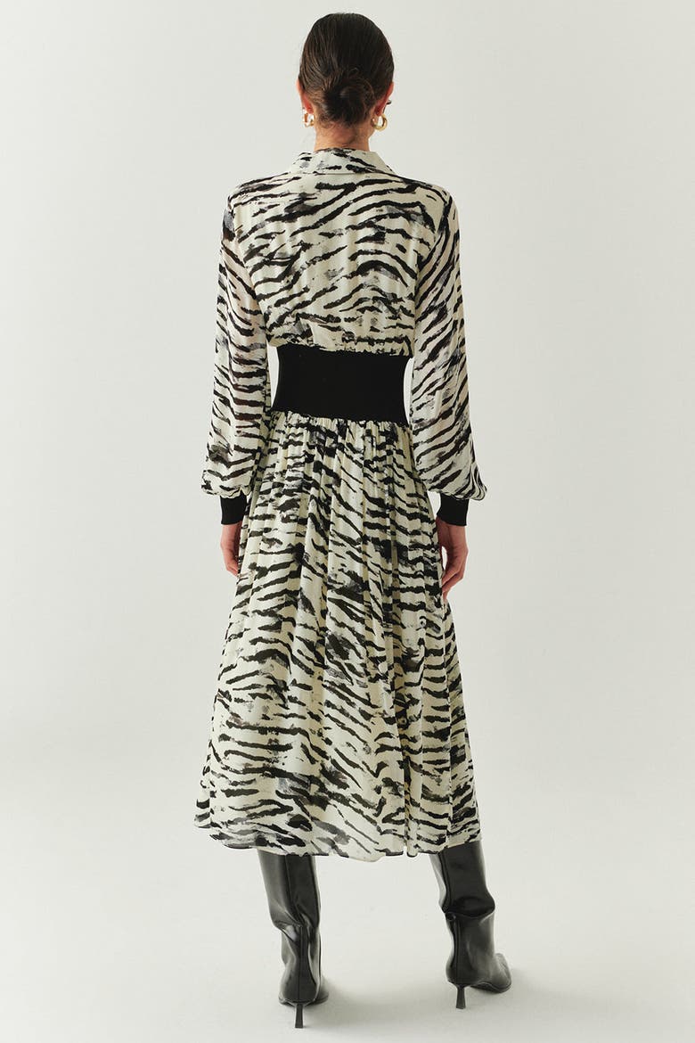 Paulina Midi Dress, Alternate, color, BLACK-BONE
