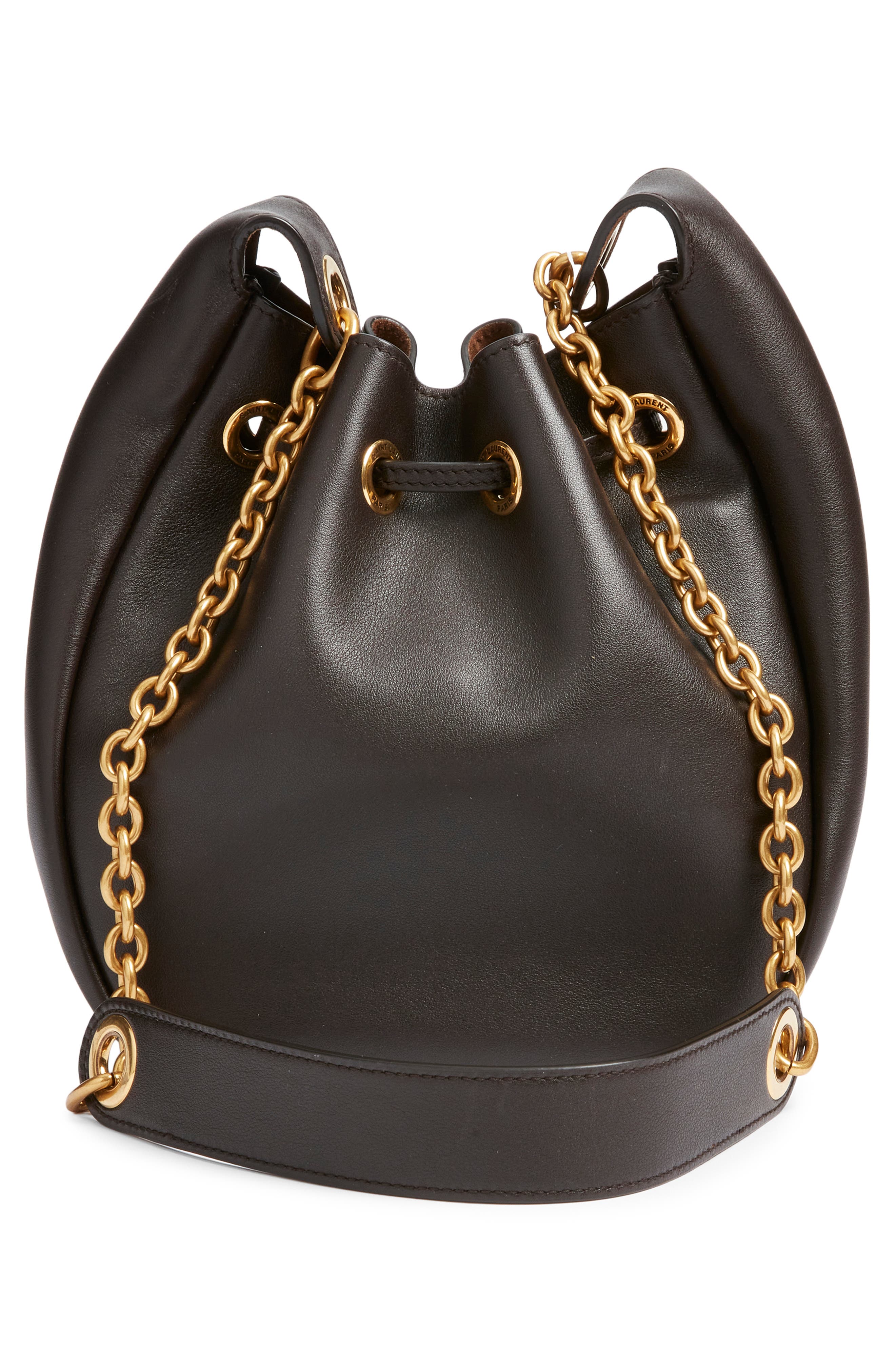 Paris VII Leather Bucket Bag, Alternate, color, FONDENTE/ DARK CIGAR