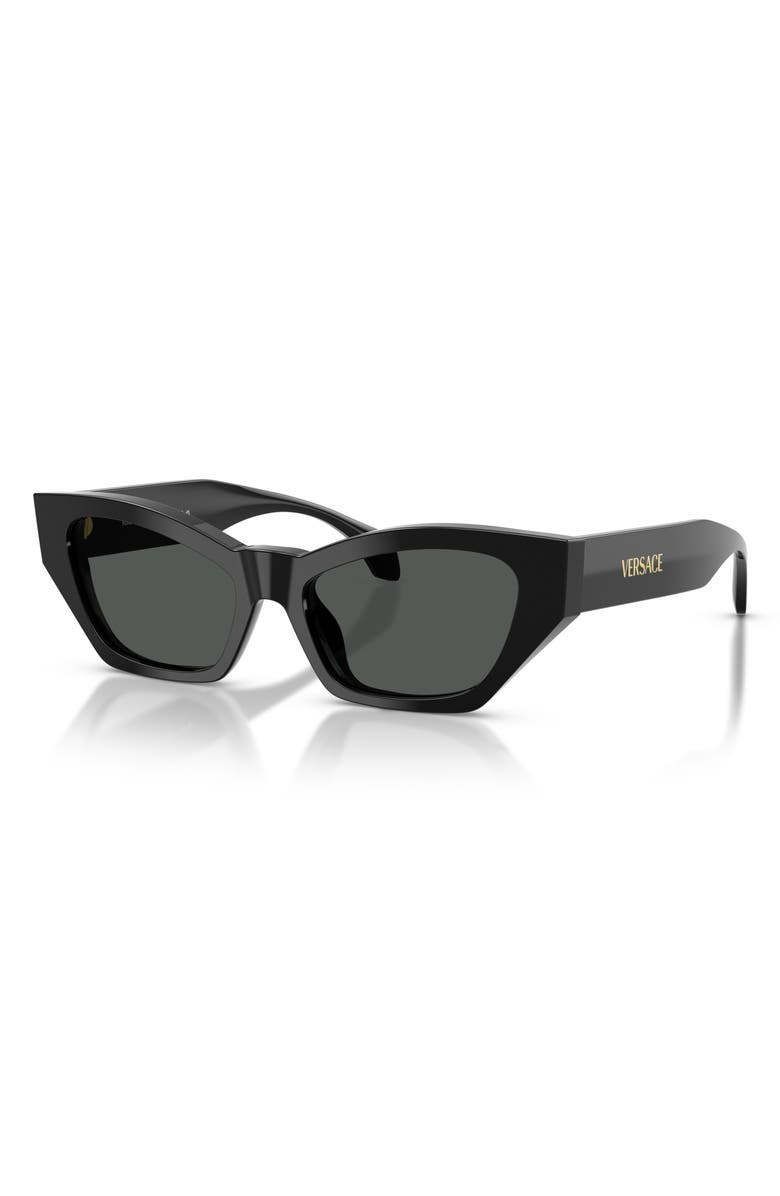 Versace 53mm Cat Eye Sunglasses, Alternate, color, Black / Dark Grey
