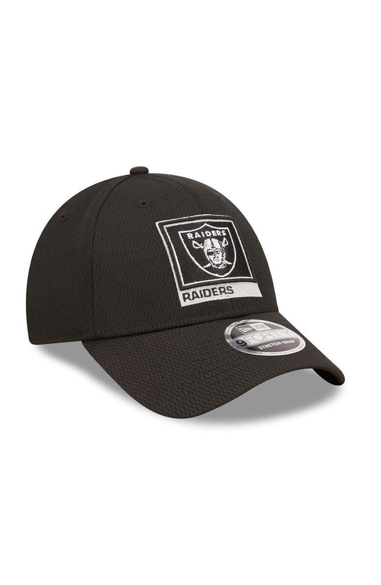 New Era Men's New Era Black Las Vegas Raiders Framed AF 9FORTY Snapback Hat, Alternate, color,