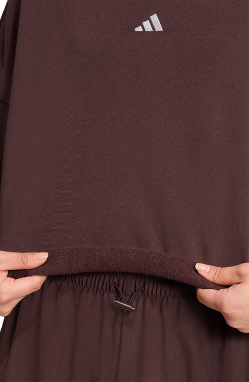 Adidas Originals Adidas Essentials Small Logo Feel Sweatshirt In Brown
