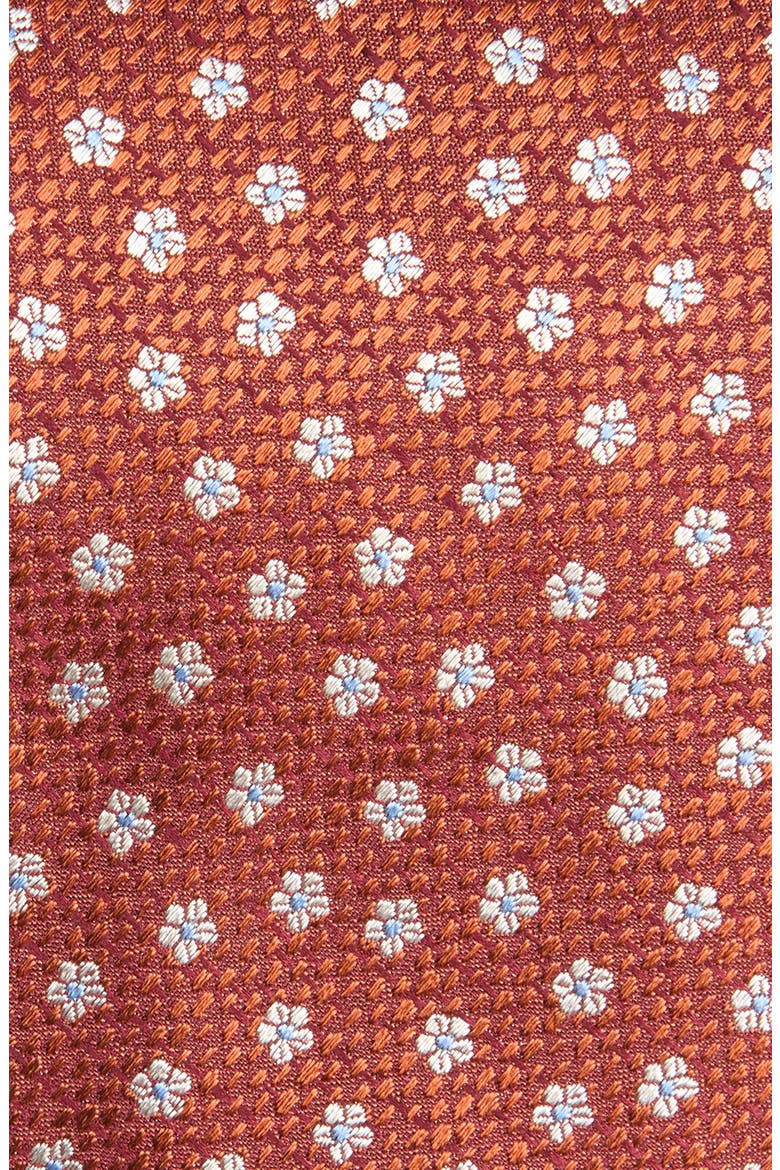 Floral Jacquard Silk Tie, Alternate, color, PUMPKIN