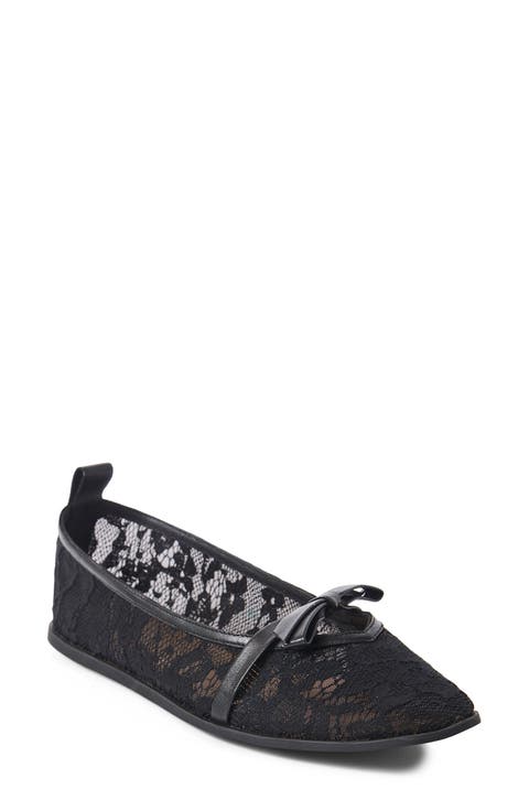 Mania Mesh Bow Flat (Women)