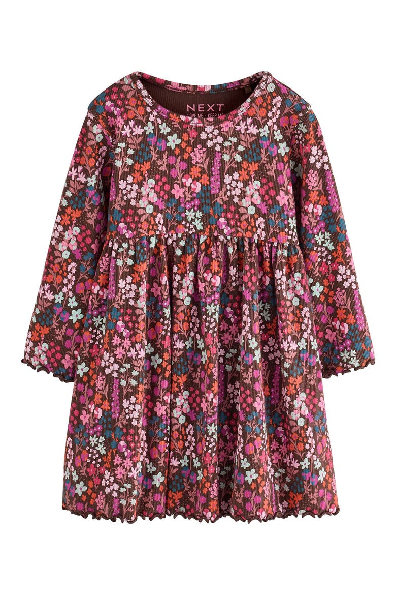 Kids' Ditsy Floral Rib Jersey Dress, Main, color, PINK
