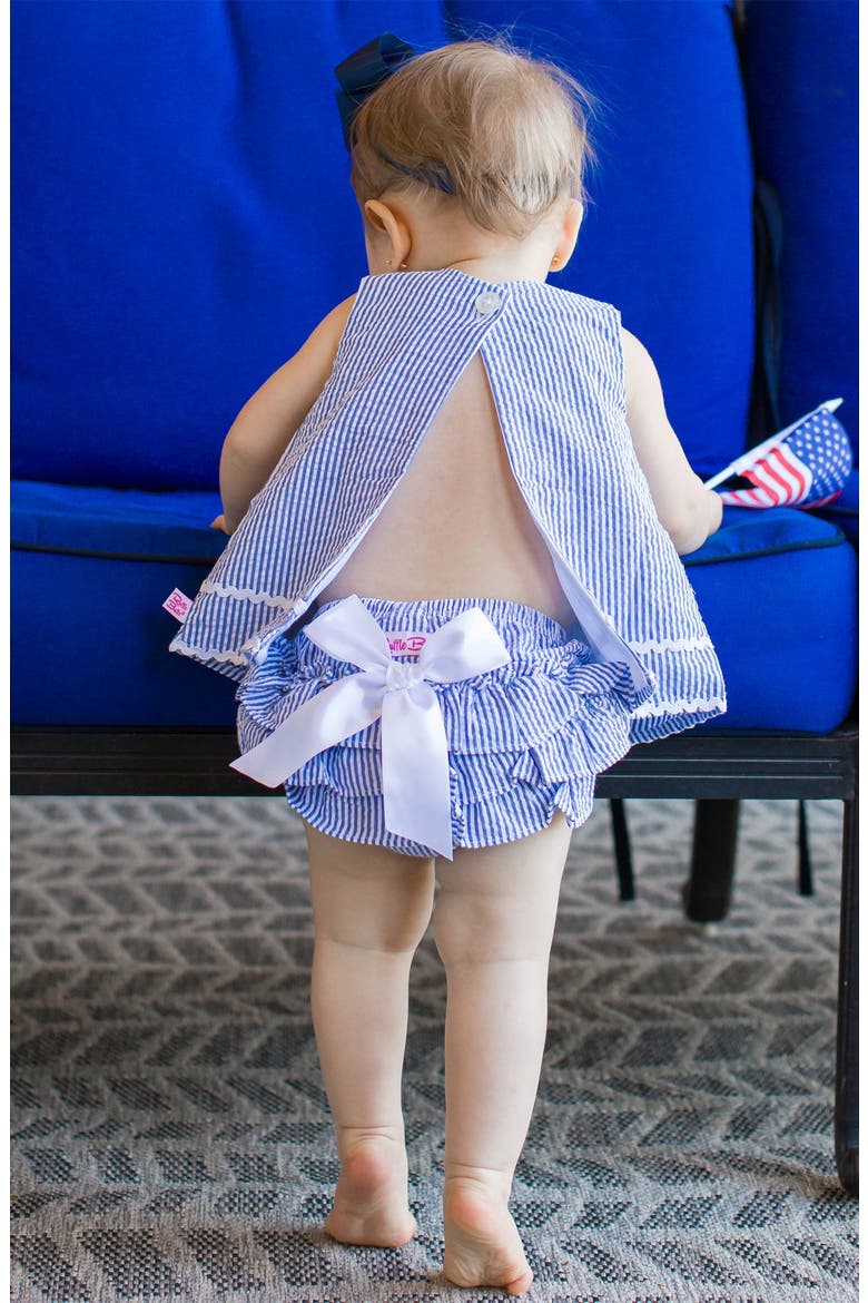 Seersucker Cotton Swing Top & Bloomers, Alternate, color, BLUE SEERSUCKER