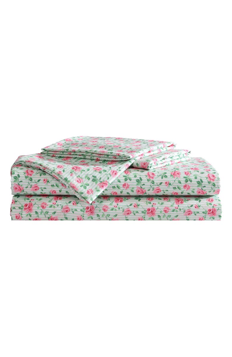 Betsey Johnson Flower Fun Sheet Set, Main, color, Light Pastel Green
