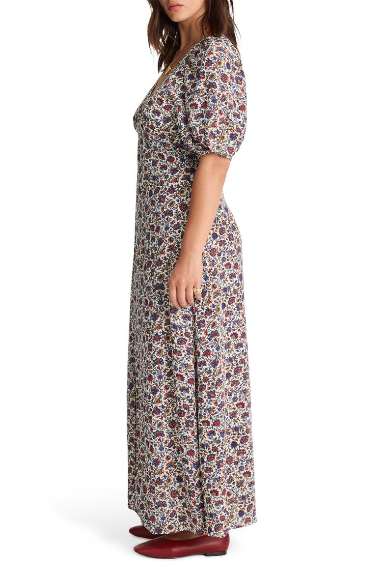 Puff Sleeve Empire Waist Maxi Dress, Alternate, color, CHERRY RED