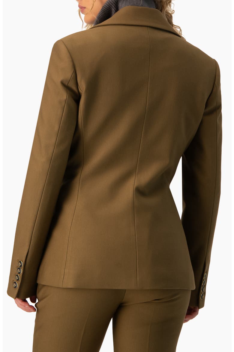 Classic Lapel Single-Button Fitted Tailored Blazer, Alternate, color, Olive Green