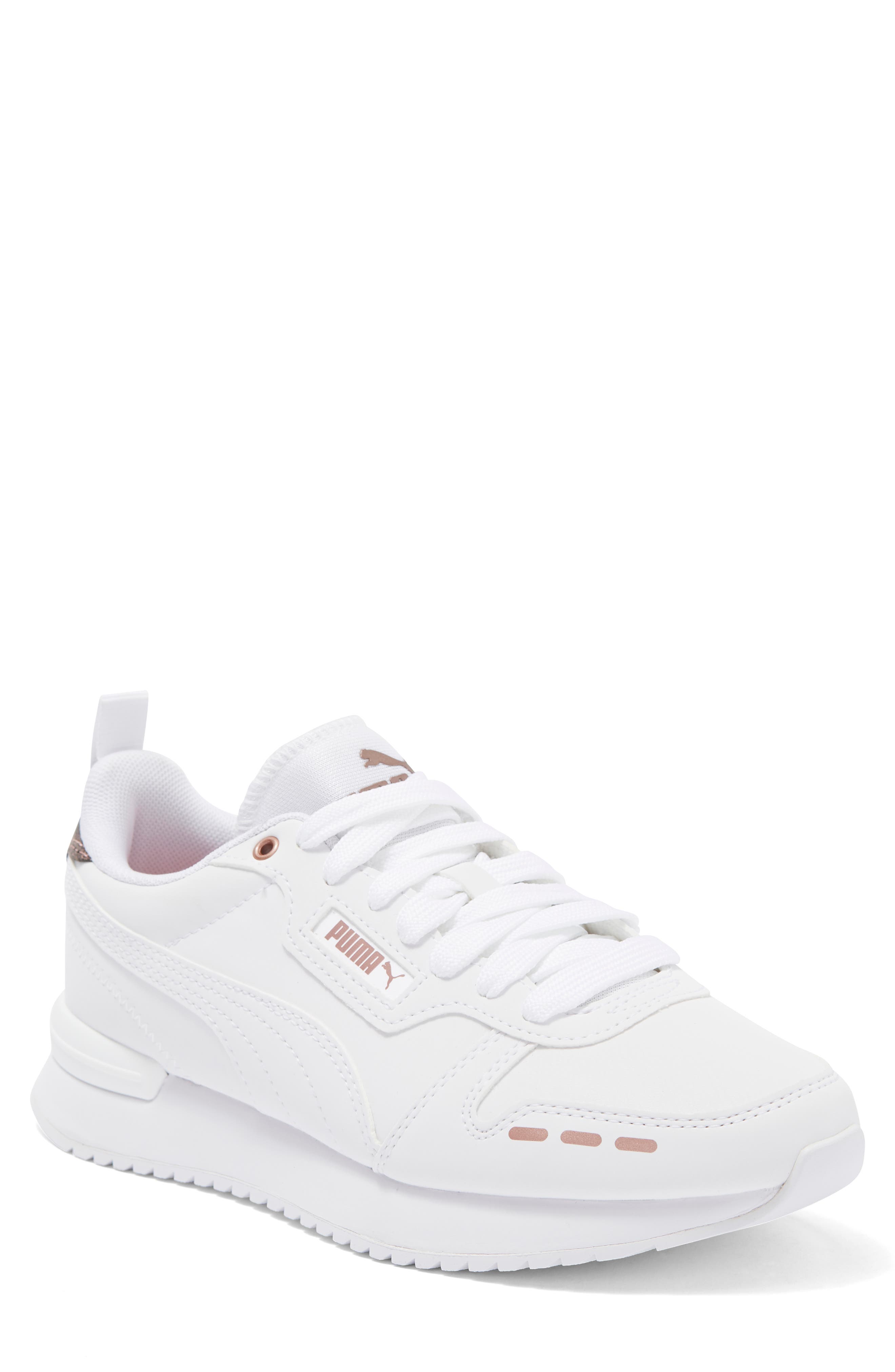 R78 Raw Metallics Athletic Shoe, Main, color, WHITE-WHITE-ROSE GOLD