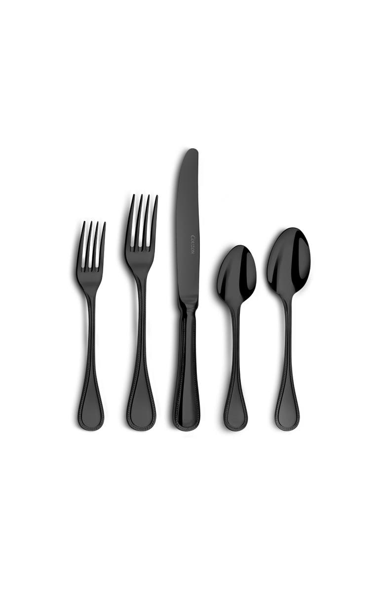 Couzon Le Perle Pvd Black 5 Piece Place Setting, Main, color, Black