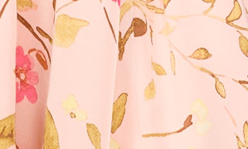 Shop Cece Floral Bow Back Sleeveless Minidress In Sugar Peach