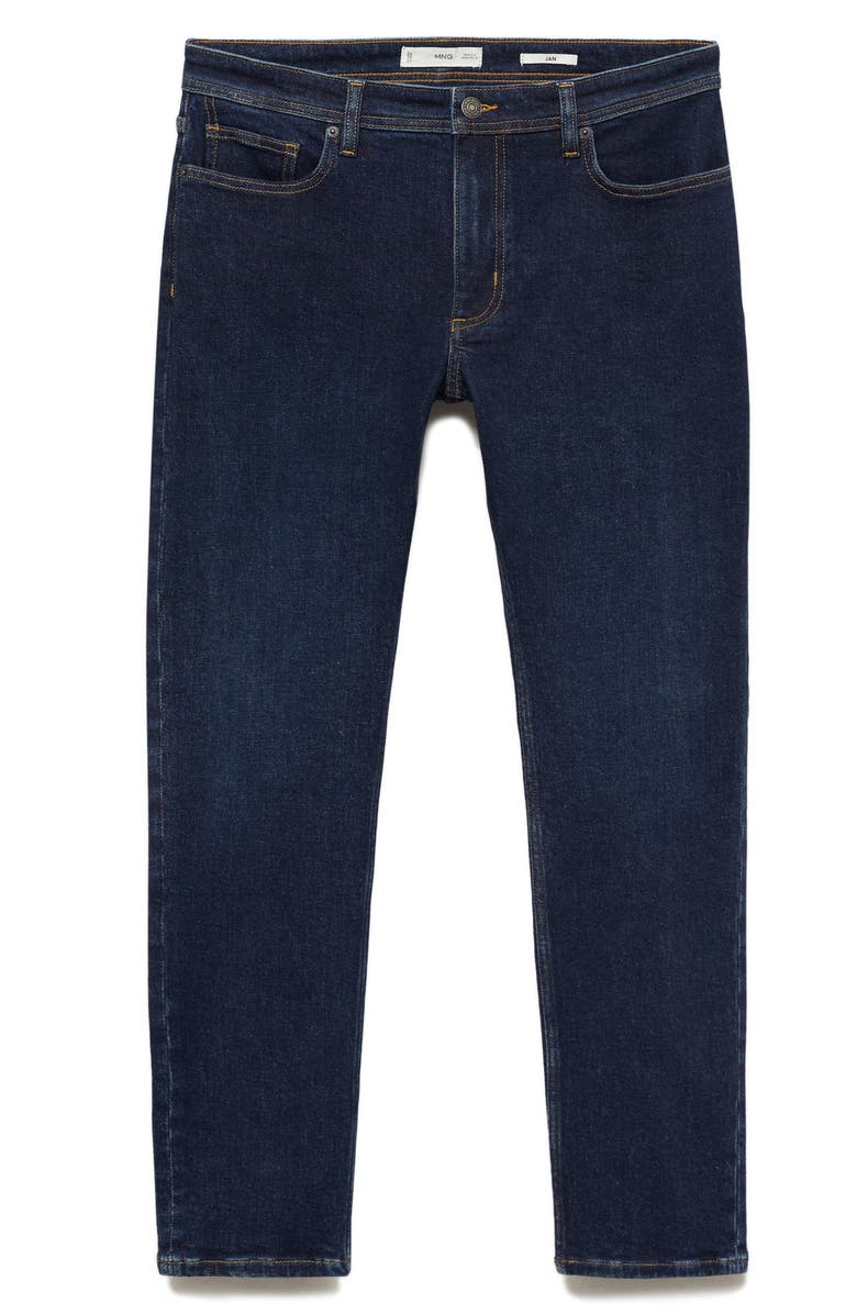 MANGO Jan Slim Tapered Leg Jeans, Alternate, color, Open Blue