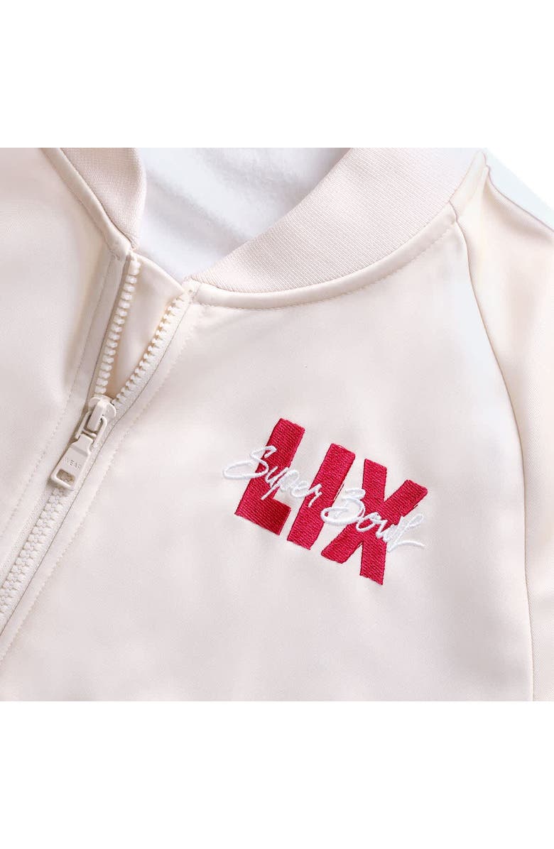 WEAR by Erin Andrews Women's WEAR by Erin Andrews Tan Super Bowl LIX Team Print Track Jacket, Alternate, color, 