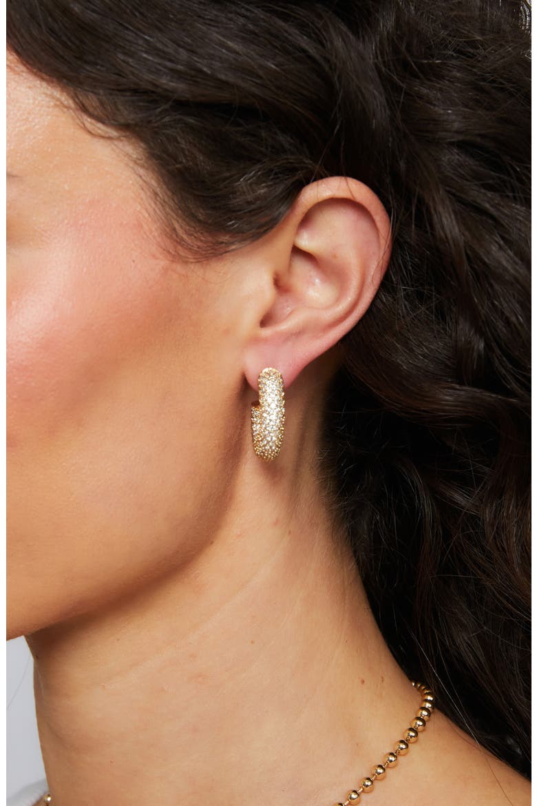 Dolly Pavè Hoop Earrings, Alternate, color, GOLD