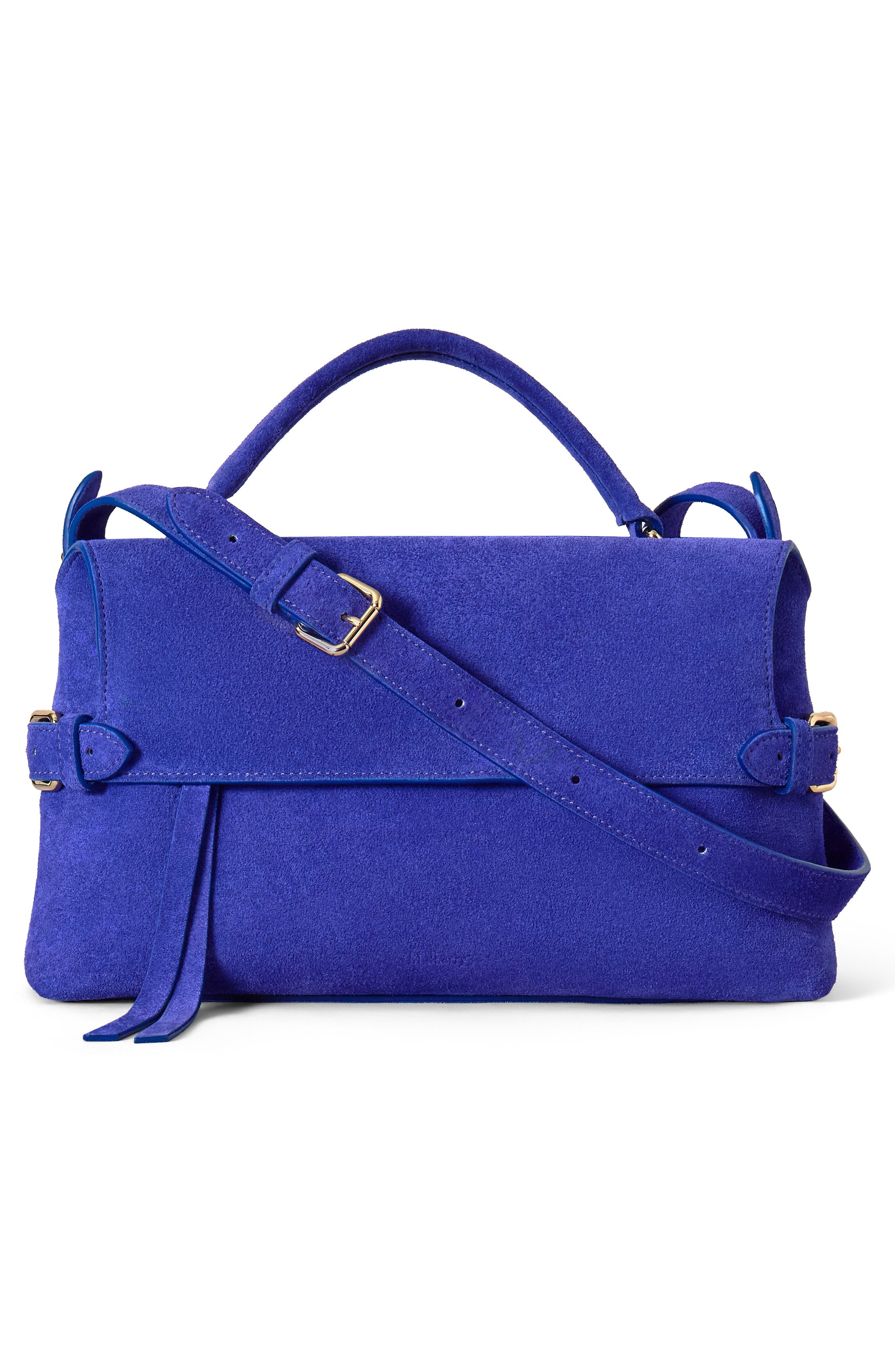 Small Stevie Suede Top Handle Bag, Alternate, color, ROYAL AMETHYST