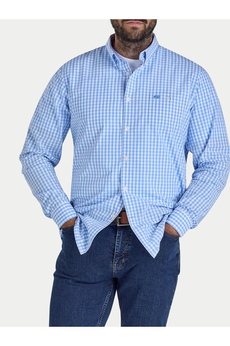 Classic Long Sleeve Gingham Shirt, Alternate, color, Sky Blue