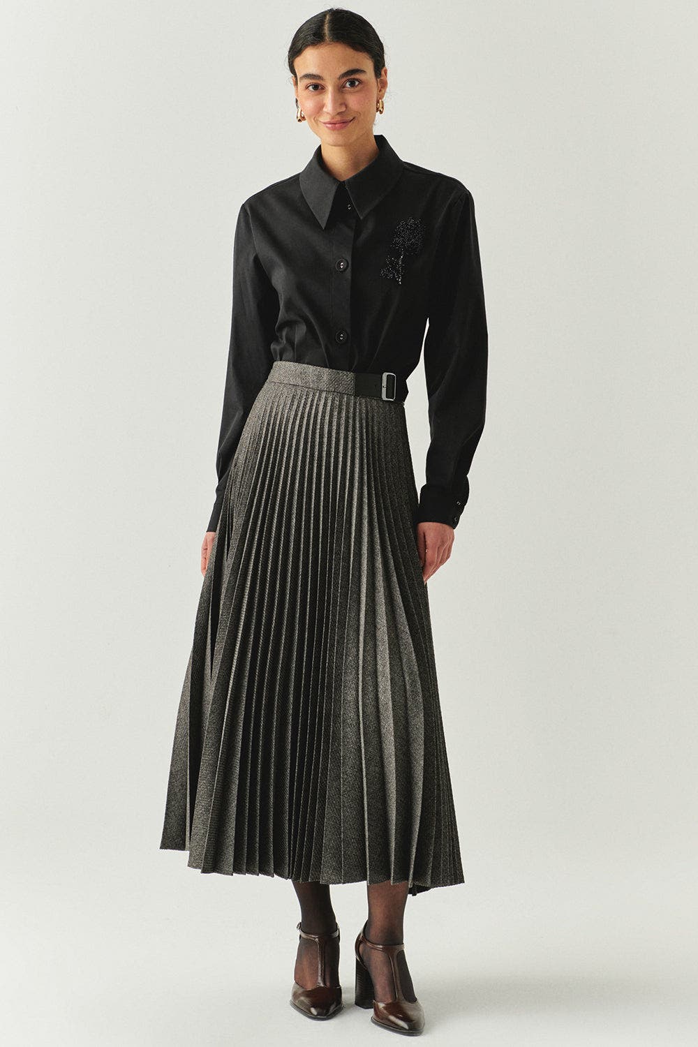 Jayda Pleated Midi Skirt - image 2