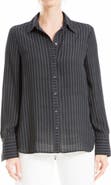 MAX STUDIO Printed Long Sleeve Button-Up Shirt