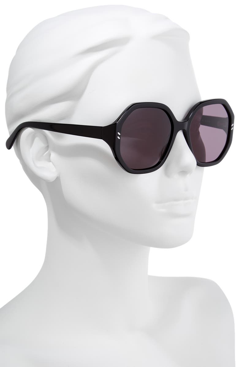 Stella McCartney 56mm Hexagonal Sunglasses, Alternate, color, 