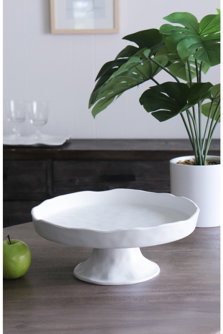 Vida Nube Round Pedestal Cake Plate, Alternate, color, White