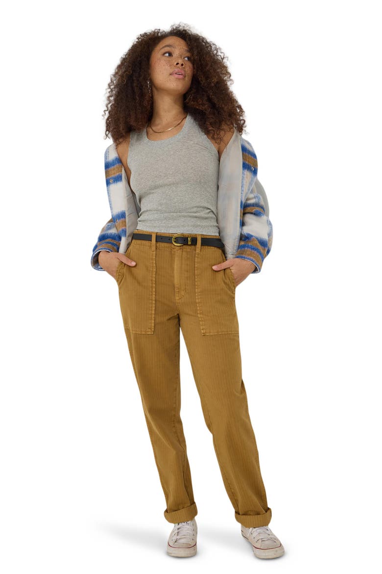 Slouchy Utility Cotton Blend Pants, Alternate, color, GLAZED GINGER