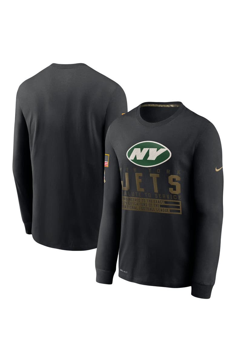 Nike Men's Nike Black New York Jets Salute to Service Sideline Performance Long Sleeve T-Shirt, Main, color, 