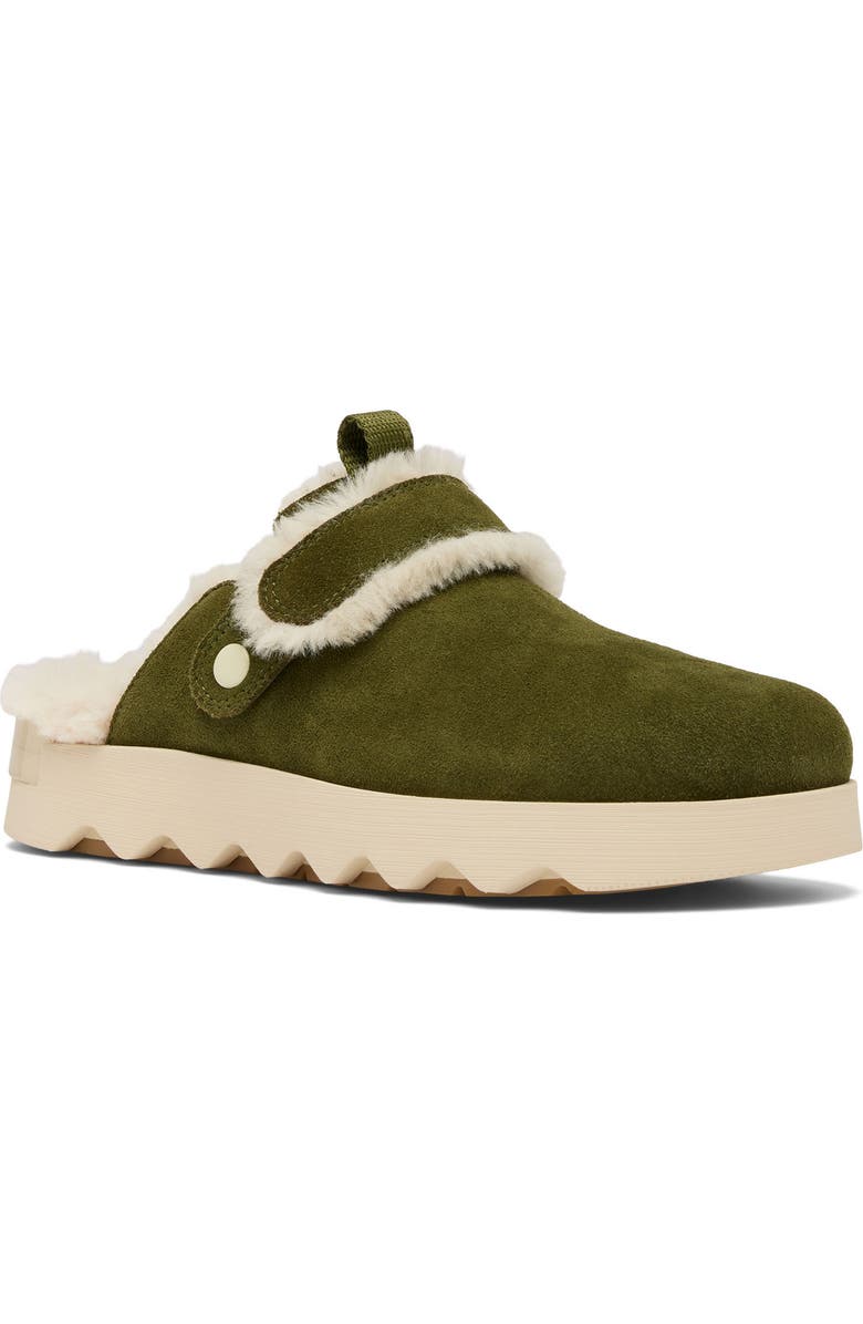 SOREL Viibe Faux Fur Clog, Main, color, Utility Green/ Ceramic