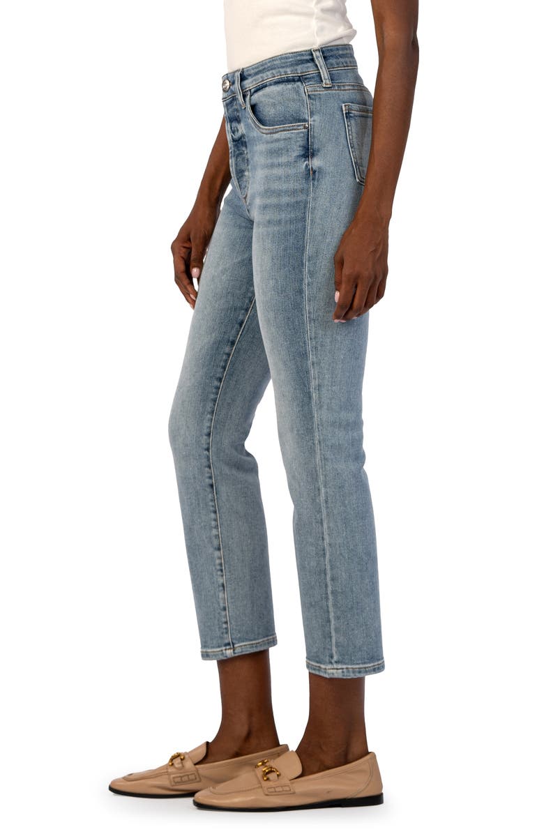 KUT from the Kloth Elizabeth High Waist Crop Straight Leg Jeans, Alternate, color, Supported