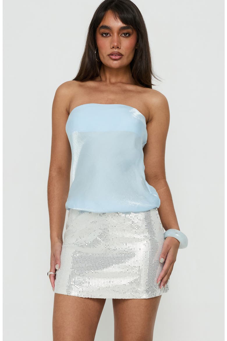 Rosabetta Strapless Tiered Minidress, Alternate, color, BLUE