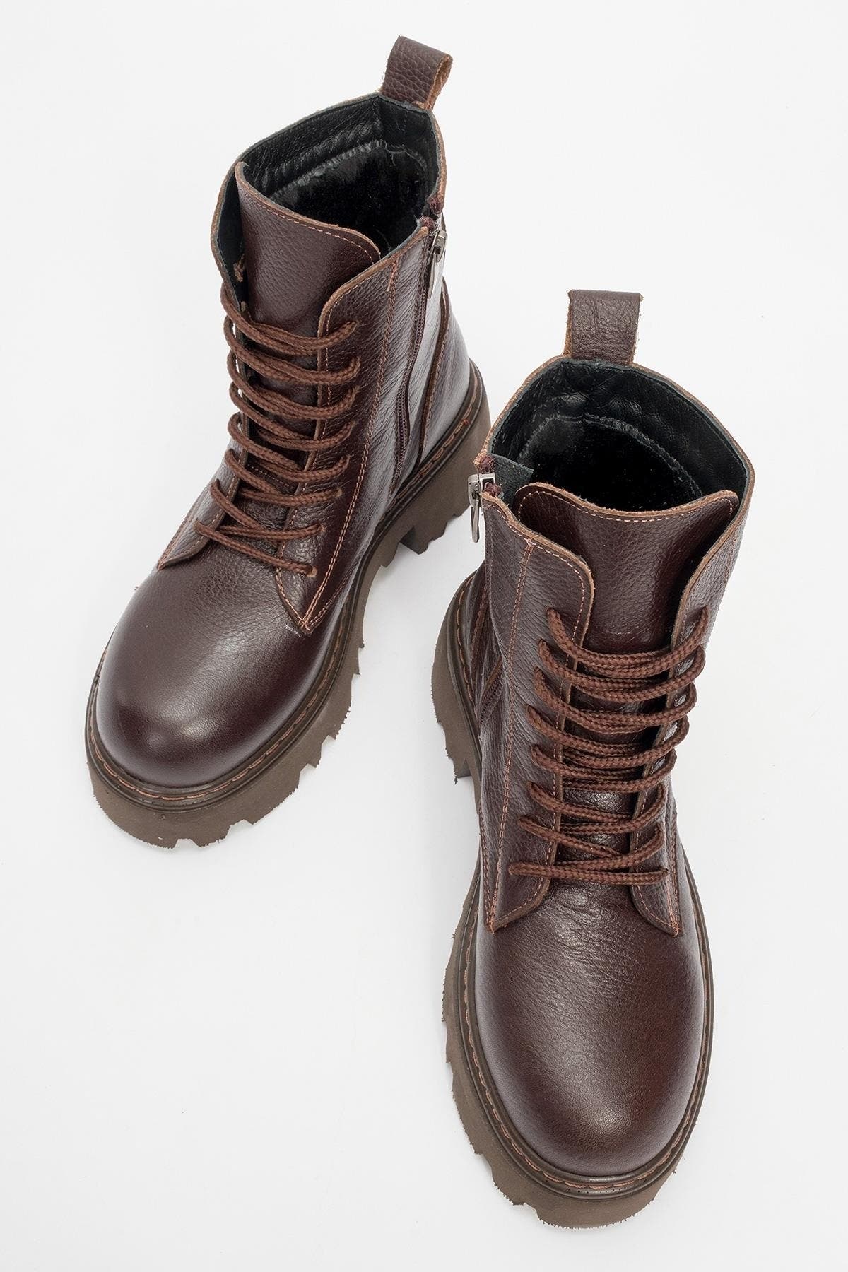 Tina Leather Ankle Boot, Alternate, color, Brown Leather