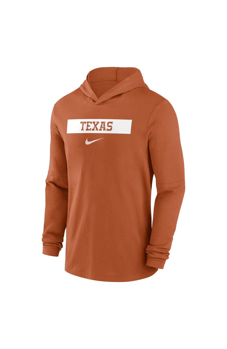 Nike Men's Nike Burnt Orange Texas Longhorns 2024 Sideline Hoodie Performance Long Sleeve T-Shirt, Alternate, color, 