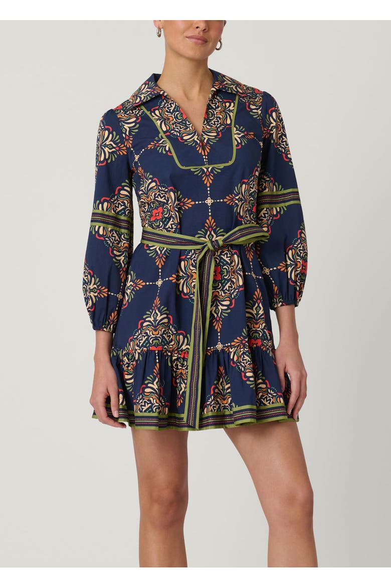 Evans Paltz Print Dress, Main, color, Navy Multi