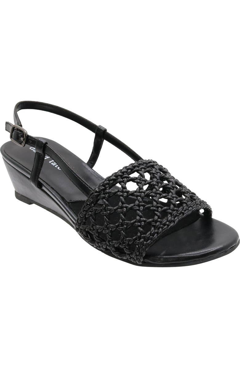 David Tate Danza Slingback Wedge Sandal, Main, color, Black