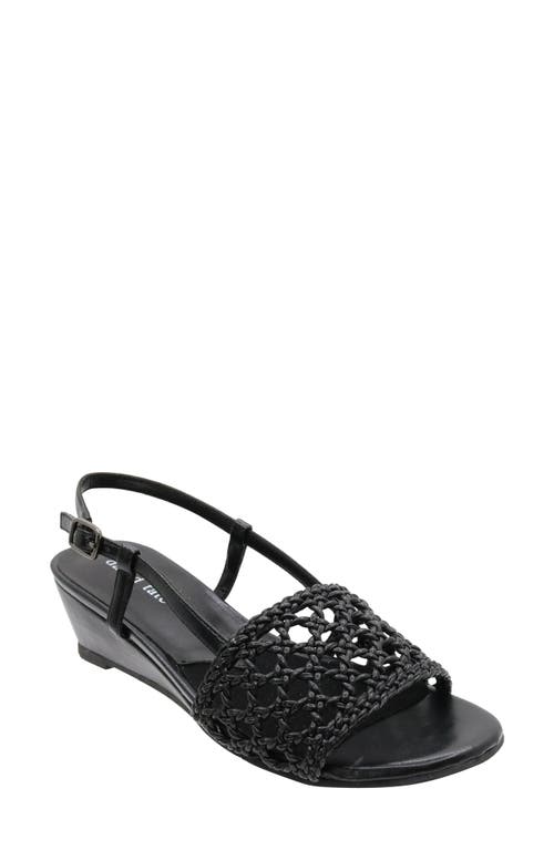 David Tate Danza Slingback Wedge Sandal In Black